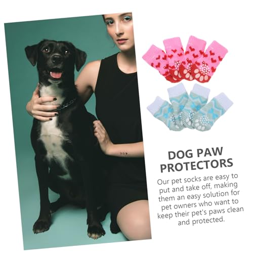 Abaodam 4 Paare rutschfeste Haustier Socken für Kleine Hunde Warme Baumwoll Pfotenschützer Bequeme Leck Socken für Winter und Rutschige Böden Teiliges Rot und Abaodam 4 Paare rutschfeste Haustier Socken für Kleine Hunde Warme Baumwoll Pfotenschützer Bequeme Leck Socken für Winter und Rutschige Böden Teiliges Rot und von Abaodam