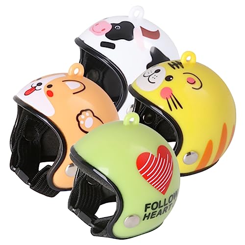 Abaodam 4 Stück Fingertip Gyro Cube Mini Helme Hühnerhelm Haustier Vogel Kopfbedeckung Miniatur Helme Haustier Vogel Helm Winzige Helme Hühner Schutzhelm Vogel Schutzhelm Hühner von Abaodam