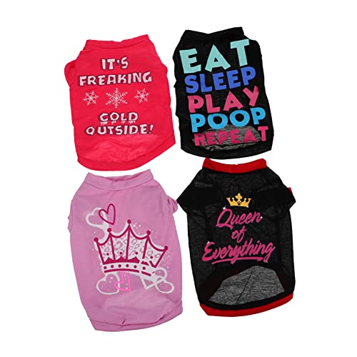 Abaodam 4 Stück Teiliges Hundeshirts für Kleine Hunde Sommerliche Tierbekleidung aus Hautfreundlichem Material und Bequem für Tägliche Aktivitäten Abaodam 4 Stück Teiliges Hundeshirts für Kleine Hunde Sommerliche Tierbekleidung aus Hautfreundlichem Material und Bequem für Tägliche Aktivitäten von Abaodam