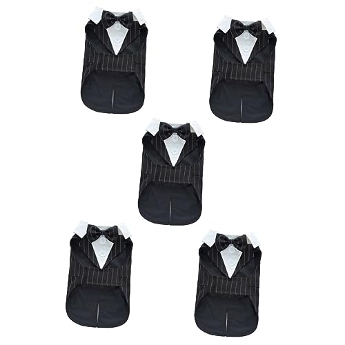 Abaodam 5st Smoking Für Haustiere Hundehochzeitskleidung Hunde-Smoking Formell Hochzeitsanzug Für Haustiere Hundeprinz Hochzeit Fliege Hemd Formell Anzüge Hundekleidung Mode Polyester von Abaodam