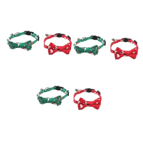 Abaodam 3er-Sets Luxuriöses Weihnachts-katzenhalsband Fliege Halsband Mit Glöckchen Haustierhalsband Fäustlingshalsband Für Festliche Anlässe 2 Stück X 3 von Abaodam