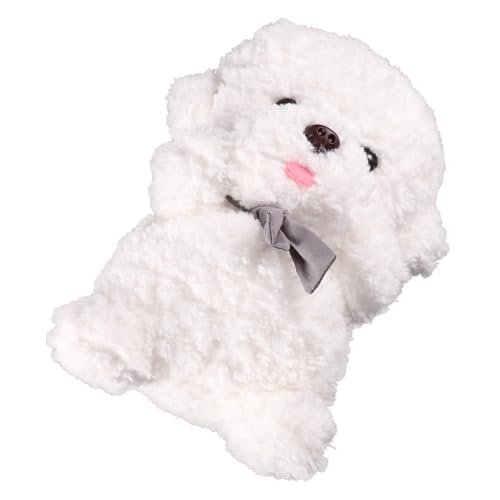 Abaodam Bichon Frise Hund Plüschtier Hundepuppe Kleines Hundespielzeug Kuscheltiere Hundeparty Geburtstagsgeschenk Ausgestopfte Hundedekoration Plüschtier von Abaodam