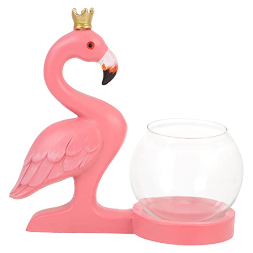 Abaodam Flamingo-hydrokultur Terrariumlieferungen Desktop Terrarium Glasvase Keramikvasen Für Anlagenverteilungsstation Schreibtisch Container Anlagenausbreitung Harz Pflanze Ornamente von Abaodam