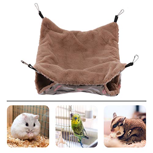 Abaodam Haustier Hängematte für Hamster Plüschbett aus Hochwertigem Material für Kalte mit Zweischichtigem Design und Aufhängehaken für Bequeme Abaodam Haustier Hängematte für Hamster Plüschbett aus Hochwertigem Material für Kalte mit Zweischichtigem Design und Aufhängehaken für Bequeme von Abaodam