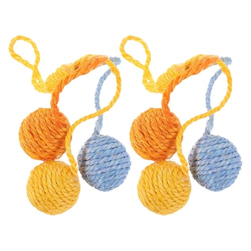 Abaodam Interaktives Sisal-Katzenball-Spielzeug zum Aufhängen, für den Innenbereich, interaktives Spielzeug für Zuhause, Kätzchen, Jagd, bunte Bälle für Kätzchen, interaktives Spielzeug, 2 Stück Abaodam Interaktives Sisal-Katzenball-Spielzeug zum Aufhängen, für den Innenbereich, interaktives Spielzeug für Zuhause, Kätzchen, Jagd, bunte Bälle für Kätzchen, interaktives Spielzeug, 2 Stück von Abaodam