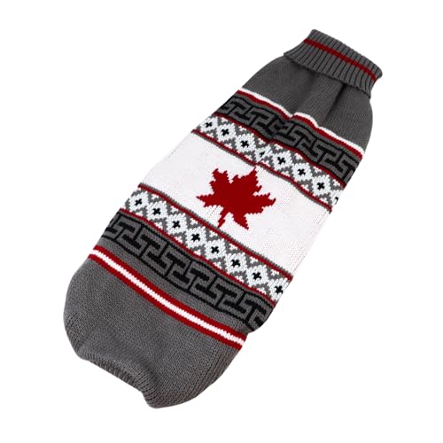 Abaodam Weihnachtlicher Hundepullover mit Dickem Strick Warmes Winterkostüm für Kleine und Mittlere Hunde Grauer Maple Leaf Stil Party Outfit für Festliche Anlässe Abaodam Weihnachtlicher Hundepullover mit Dickem Strick Warmes Winterkostüm für Kleine und Mittlere Hunde Grauer Maple Leaf Stil Party Outfit für Festliche Anlässe von Abaodam