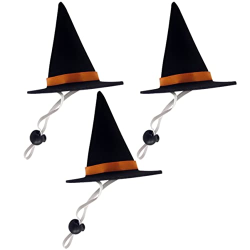 Welpen-Outfits Hexenzubehör 3 Stücke Halloween Pet Zauberer Hut Halloween Katze Kostüm Katze Hündchen Halloween Party Kostüm Zubeh?r (3 5 cm Innendurchmesser) Hundemütze von Abaodam