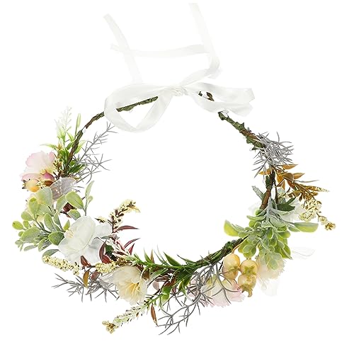 Abaodam Hundehalsband Haustier Katze Hundehalsband Künstliches Blumenhalsband Für Hunde Zubehör Für Hundekostüme Blumen Hundehalsband Hund Blumenkrone Stirnband Hochzeit Urlaub Stoff von Abaodam