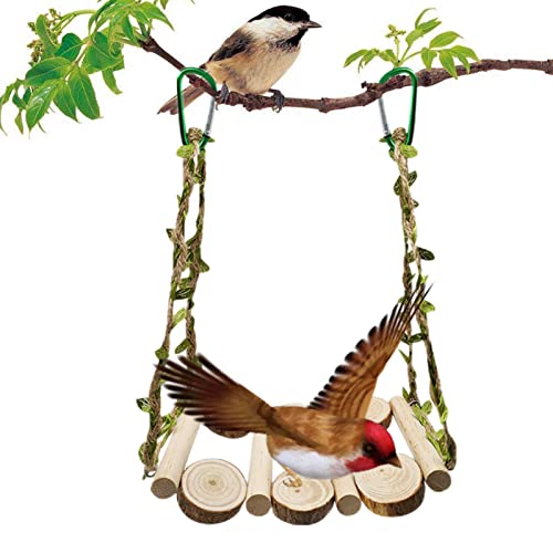 2 Pcs Vogelschaukel Sitzstange, Vogelbarsch Schaukelspielzeug, Vogel Natural Twig Schwing, Vogel Climbing Hängematte Vogel Perch Stand Kauspielzeug für Sittiche, Nymphensittiche Abbto von Abbto