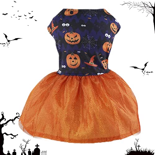 Abbto 2 Pcs Haustier-Halloween-Kürbis-Kostüm | Halloween-Kürbis-Haustier-Kostüm-Katzen-Hundekleid - Pet Party Costumes Tüllkleid für Kätzchen, Doggy, kleine Hunde, Katzen von Abbto