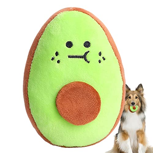 Abbto 5 Pcs Welpenzahnspielzeug Plüsch,Mini-Cartoon-Plüsch-Spielzeug für Haustiere, bissfest, lustig, Avocado, Hund, quietschendes Spielzeug - Hide and Seek Mental Stimulation Hundespielzeug von Abbto