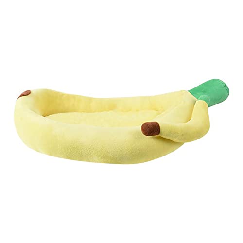 Abbto Bananenbett, warm, für Katzen, Haustierbett, bequem und waschbar, in Bananenform und -farbe, entzückendes Haustierzubehör für Katzen von Abbto