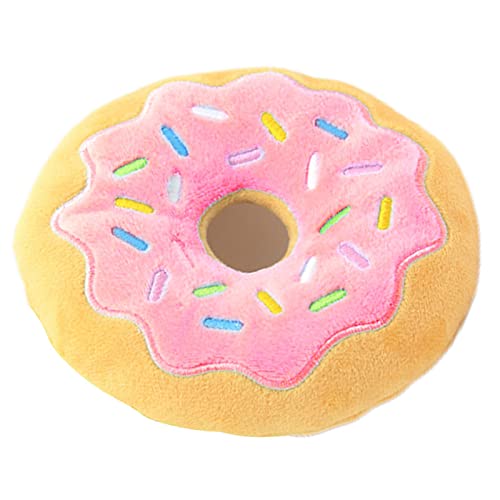 Abbto Donut Plüsch Sound Kauspielzeug - Gefüllte Donut-Beißspielzeuge für Hunde - Pet Bite Toys für Welpen, Hundehaustiere Sound Playing Plüsch Donut von Abbto