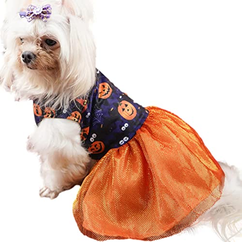 Abbto Haustier-Kürbis-Kostüm | Halloween-Kürbis-Haustier-Kostüm-Katzen-Hundekleid | Haustier-Halloween-Kostüme, Welpenkleid, Partyzubehör von Abbto