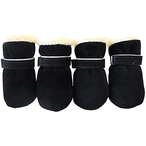 Abbto Kleine Hundestiefel | Safe Pet Velvet Warme Schuhe mit weicher Sohle,rutschfeste und Winddichte Winter-Schneeschuhe für Hündchen von Abbto