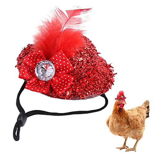 Abbto Mini-Huhn-,Federfür Hennen | Mini Pets Hat Pet Chicken Caps Federhüte Lustige Entenhüte Geflügel Stilvolle Accessoires Federhüte Dekorative Hüte von Abbto