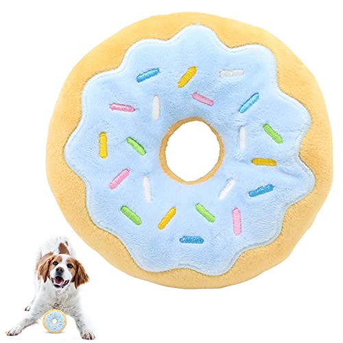 Abbto Quietschender Plüsch Donut für Hunde | Gefüllte Donut-Beißspielzeuge für Hunde | Pet Bite Toys für Welpen, Hundehaustiere Sound Playing Plüsch Donut von Abbto