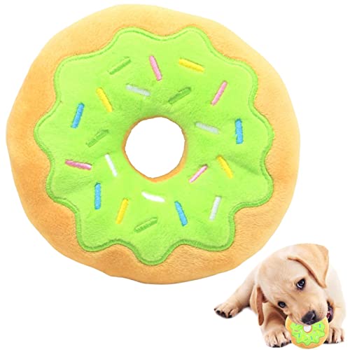 Abbto Plüschdonut - Quietschendes Hundespielzeug aus Plüsch für Haustiere | Plüsch-Baumwoll-Donut-Sound-Spielzeug, Welpen-Kauspielzeug-Haustierbedarf von Abbto