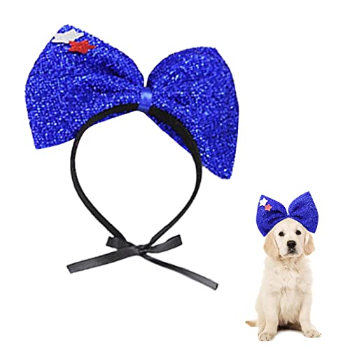 Abbto Unabhängigkeitstag-Haustier-| Pet Dress Up Stirnband,Independence Day Hundekostüm Zubehör Amerikanische Flagge Stirnband Amerikanischer roter Blauer und weißer für Hunde von Abbto