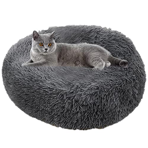 Beruhigendes Donut Hundekorb, Anti Angst Donut Hundekuschelbett, Cuddler Nest Beruhigendes Haustierbett, Donut Hundebett für kleine Hunde und Katzen Abbto von Abbto