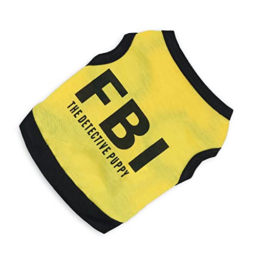 Hunde T-Shirts für große Hunde - Cooton Hundeshirt - Atmungsaktives Sommer T-Shirt für Haustiere mit FBI-Buchstaben, T-Shirts für männliche Hunde, Outfits für kleine Hunde, Welpenkatvester Abbto von Abbto