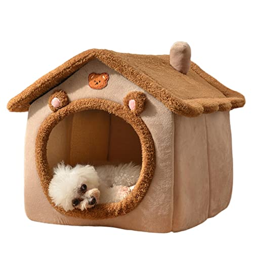 Indoor Hundehütte, Katzenkörbe für Indoor-Katzen, warmes Katzenhaus mit abnehmbarem Kissen, Schlafhöhle für Katzen und Welpen, Haustierzelt Weiches Bett für Hunde und Katzen Abbto von Abbto