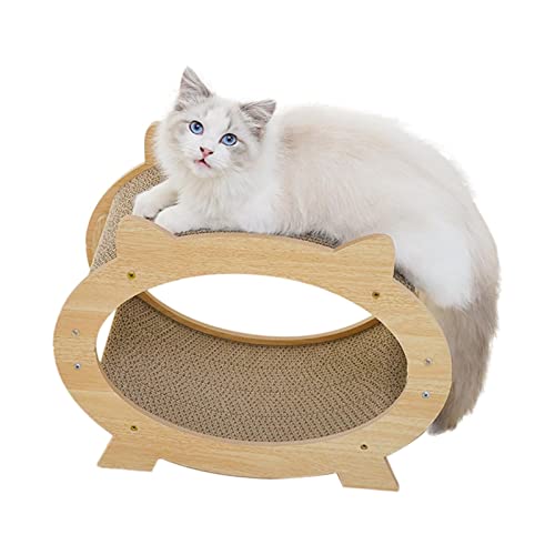 Katzenkratzer Lounge,House Design Cat Scratcher, Cat Scratch Lounger Bett Auffahrt - Schräge Katzenkratzer Einfahrt Postbankbett mit Doppel-Krabpappe Pads, Katze Nagelfeile Scratcher, Abbto von Abbto