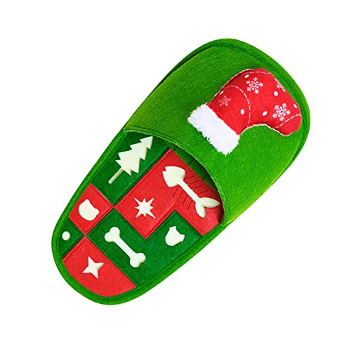 Snuffle Hundespielzeug Slipper - Hundepantoffel Spielzeug für Langeweile,Weihnachtsmuster Nettes Faltendes Plüsch Hundeanreicherungsspielzeug, mentale Stimulation, interaktive Hundefuttermatte für von Abbto