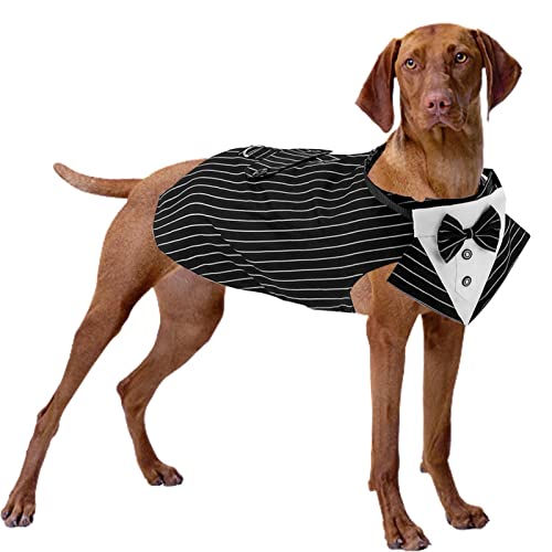 Tuxedo Haustier Kostüm, Fliege Kostüm, Formale Hund Tuxedo für Medium Große Hunde, Pet Wedding Party Anzug Outfit Mit Abnehmbarem Bowtie Kragen Halstuch Bandana Abbto von Abbto