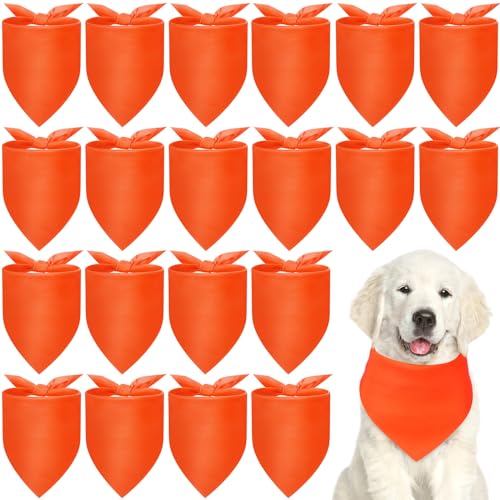 Abbylike 20 Stück Hundehalstücher für Hunde, blanko, Hundehalstücher für Hunde, Wärmeübertragung, dreieckige Hunde-Lätzchen, DIY-Bandanas für Welpen, Katzen, Haustiere (Orange) von Abbylike