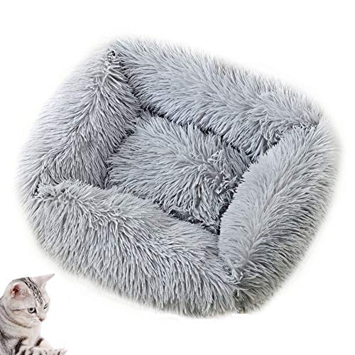 Abcoll Flauschig Hundebetten for Grosse Mittlere Hunde Waschbar, Plüsch Quadrat Hundesofa, Mehrere Farben Und Größen (Farbe : Gray, Größe : XL) von Abcoll