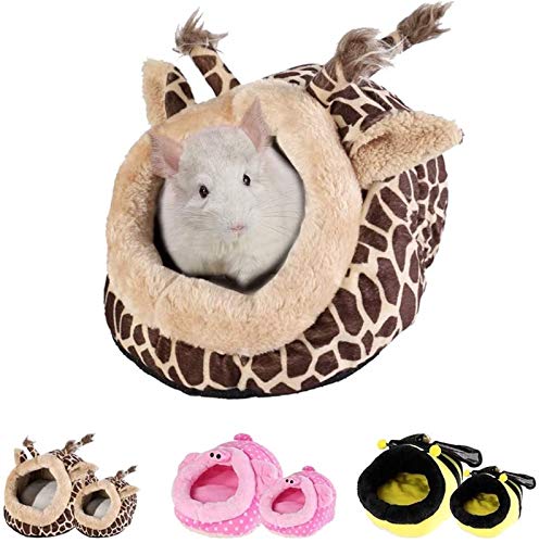 Abcoll Kleines Haustierbett Weiche Und Flauschige Höhle for Hamster Hedgehog Meerschweinchen Chinchilla Eichhörnchen Kaninchen Baby-Katze (Farbe : Giraffe, Größe : L) von Abcoll