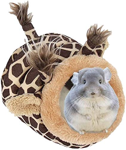 Abcoll Kleines Haustierbett Weiche Und Flauschige Höhle for Hamster Hedgehog Meerschweinchen Chinchilla Eichhörnchen Kaninchen Baby-Katze (Farbe : Giraffe, Größe : XL) von Abcoll