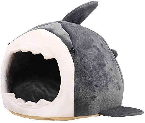 Abcoll Pet Form Katzenbett Plüsch Flauschig Katzenhöhle Heizung Warm Baumwolle Haustierbett for Kätzchen Und Kleine Hunde (Farbe : Gray, Größe : L) von Abcoll