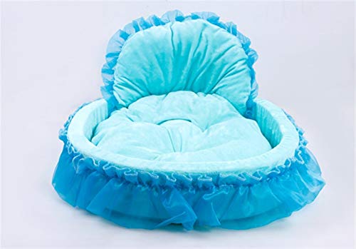 Abcoll Rosa Spitze-Prinzessin Katzenbett Hundebetten, Bowknot Runde Tierbett Waschbar, Geeignet for Kleine Haustiere, Besonders Warm Und Romantisch (Farbe : Grün, Größe : L) von Abcoll