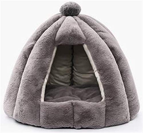 Abcoll Tragbare Fleece Katzenkorb for Indoor-Katzen, Gemütlich Igloo Katzenbett Zum Schlafen Cave Mit Abnehmbarer Waschbare Kissen-Kissen (Farbe : Gray, Größe : M) von Abcoll