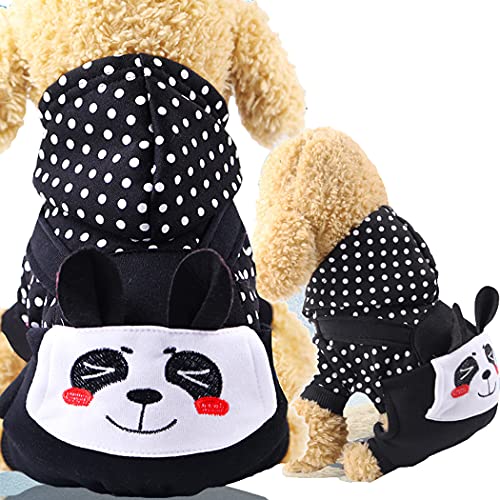 Abcsea 1 Stück Haustier Kleidung,Hunde Hoodie Winter, Hundekleidung Kleine Hunde, Hund Pullover, Hunde Hoodie Kleine Hunde, Hundekleidung Winter, Panda Muster L Größe von Abcsea