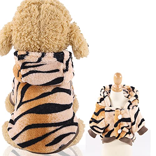 Abcsea 1 Stück Haustier Kleidung,Hunde Hoodie Winter, Hundekleidung Kleine Hunde, Hund Pullover, Hunde Hoodie Kleine Hunde, Hundekleidung Winter, Tiger Muster L Größe von Abcsea