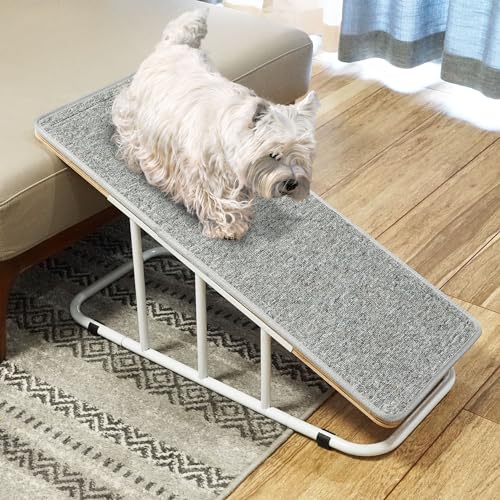 Hundetreppe, Hundetreppe Rampe für Hochbett und Couch, Hundetreppe für große mittelgroße kleine Hunde, rutschfeste Hundetreppe, moderne Indoor-Haustierrampe mit 20° sanfter Neigung von Aberatail