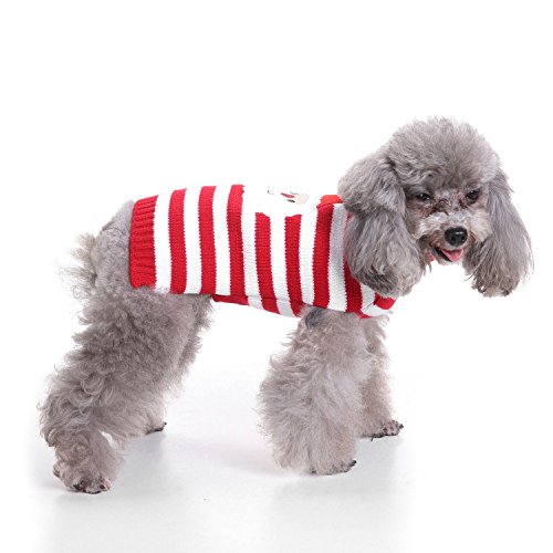 Abhpjuy Hund Pullover Pet Weihnachten Pullover Gestrickte hohe Kragen Haustier Pullover Hund Pullover (L,himmelblau) von Abhpjuy