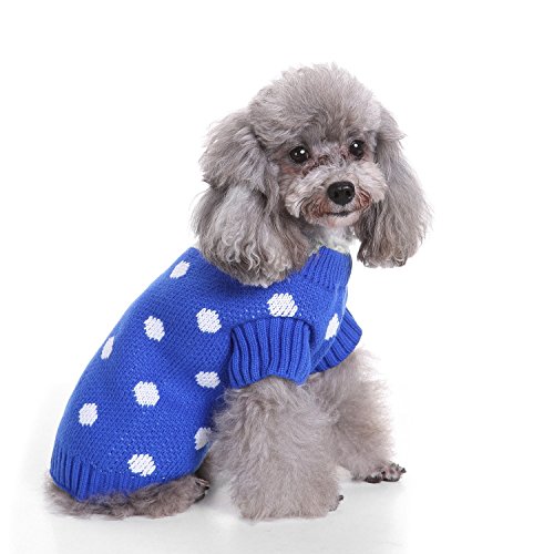 Abhpjuy Hund Pullover Pet Weihnachten Pullover Gestrickte hohe Kragen Haustier Pullover Hund Pullover (M,Rosenrot) von Abhpjuy