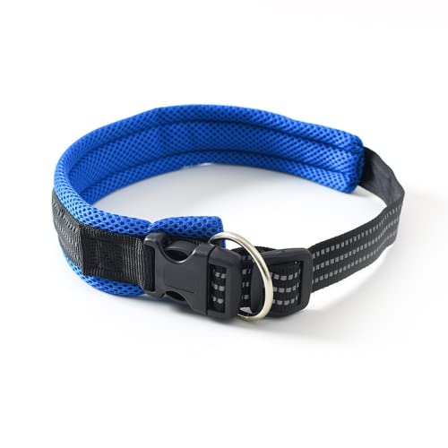 Abhpjuy Hundehalsband Atmungsaktives Nylon Geflochtenes Hundehalsband Praktische Schnalle Verstellbares Weiches Hundehalsband (Blau) von Abhpjuy