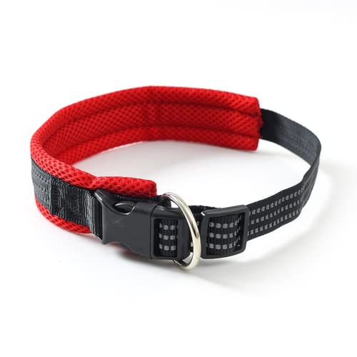 Abhpjuy Hundehalsband Atmungsaktives Nylon Geflochtenes Hundehalsband Praktische Schnalle Verstellbares Weiches Hundehalsband (Rot) von Abhpjuy