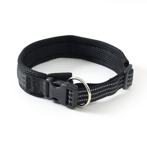 Abhpjuy Hundehalsband Atmungsaktives Nylon Geflochtenes Hundehalsband Praktische Schnalle Verstellbares Weiches Hundehalsband (Schwarz) von Abhpjuy