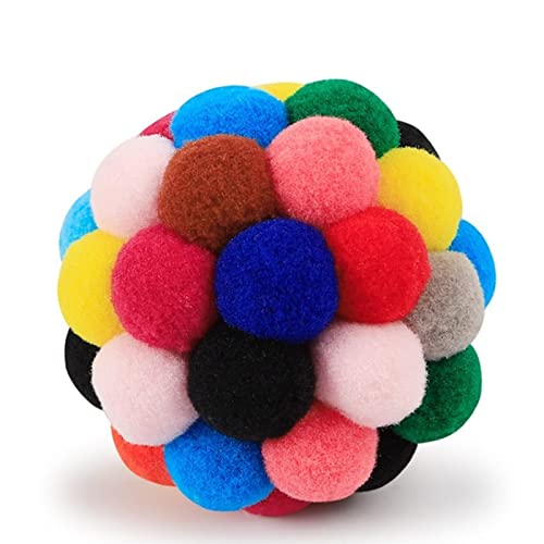 Abhpjuy Klingender bunter Ball mit Glocken Interaktives Katzenspielzeug Plüschball handgemachter elastischer Katzenspielzeugball von Abhpjuy