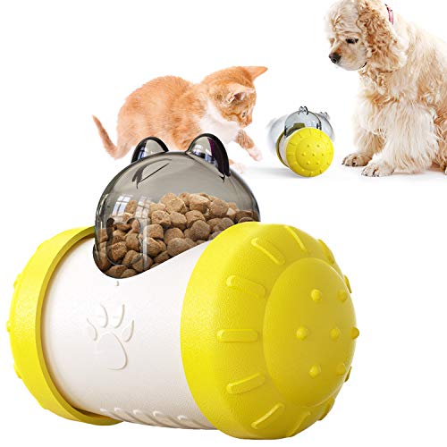 Abhpjuy Pet Tumbler Haustierspielzeug Katze und Hund undichtes Spielzeug Automatisches Leckgerät Hundespielzeug Haustier undichter Ball (Gelb) von Abhpjuy