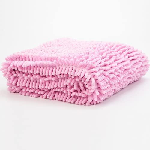 Haustier Hund Katze Badetuch Faser Chenille super absorbierendes Badetuch Heimtierbedarf (rosa) von Abhpjuy