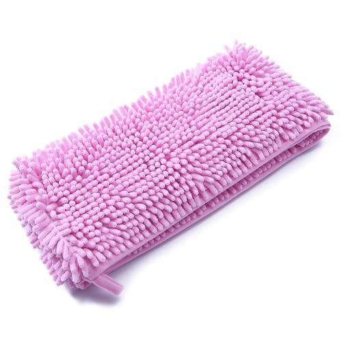 Haustierhandtuch Hundesaugfähiges Handtuch Chenille Hundebadetuch Reinigung Pflegewerkzeuge Heimtierbedarf (Rosa,35x80cm) von Abhpjuy