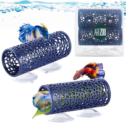 Abizoo Betta-Hängematte, Betta-Hängematte, marineblau, Betta-Tunnelbett, Betta-Dekoration, sicherer Ruhe- und Spielbereich für Betta-Fische, Guppys, 2 Stück von Abizoo