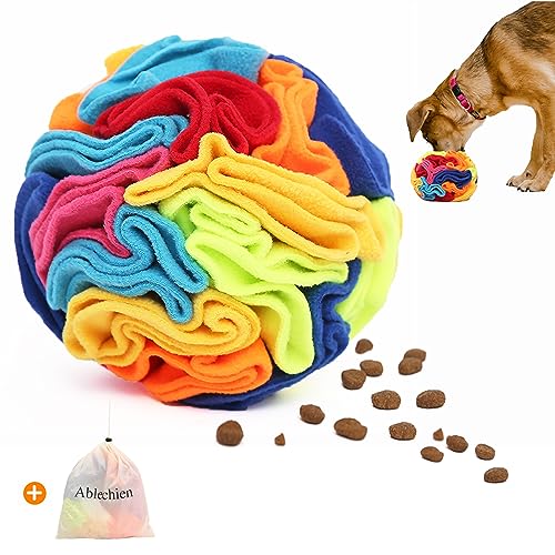 Ablechien Interaktives Hundespielzeug, Schnüffelball für Hunde, fördert natürliche Futtersuche, Schnüffelball, Hunde-Puzzle-Spielzeug, Leckerli-Ball für große, mittelgroße und kleine Hunde, von Ablechien